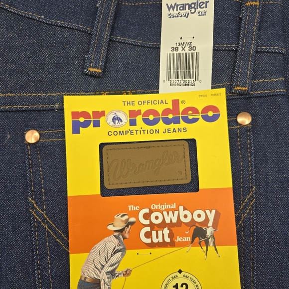 NWT Wrangler Men's 13MWZ Cowboy Cut Original Fit Jeans, 36 x 30, 38 x 30 - Picture 8 of 16